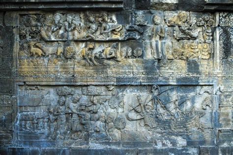 El relieve de Borobudur: Una danza celestial en piedra tallada